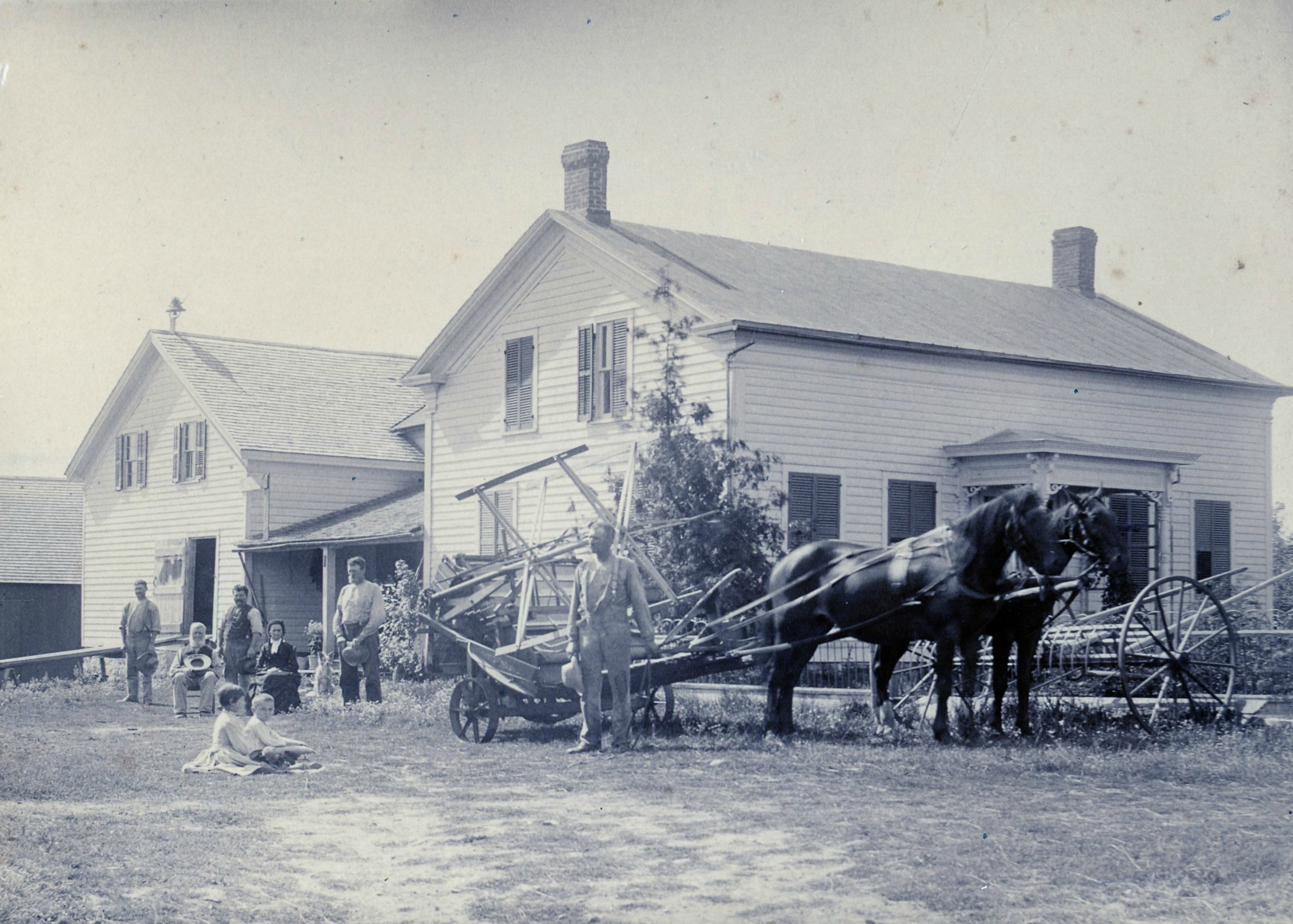 Horse drawn grain binder in Heuvelton