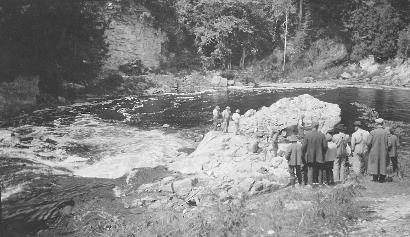 Blasting “Bullhead Rock” in the Oswegatchie River near De Kalb