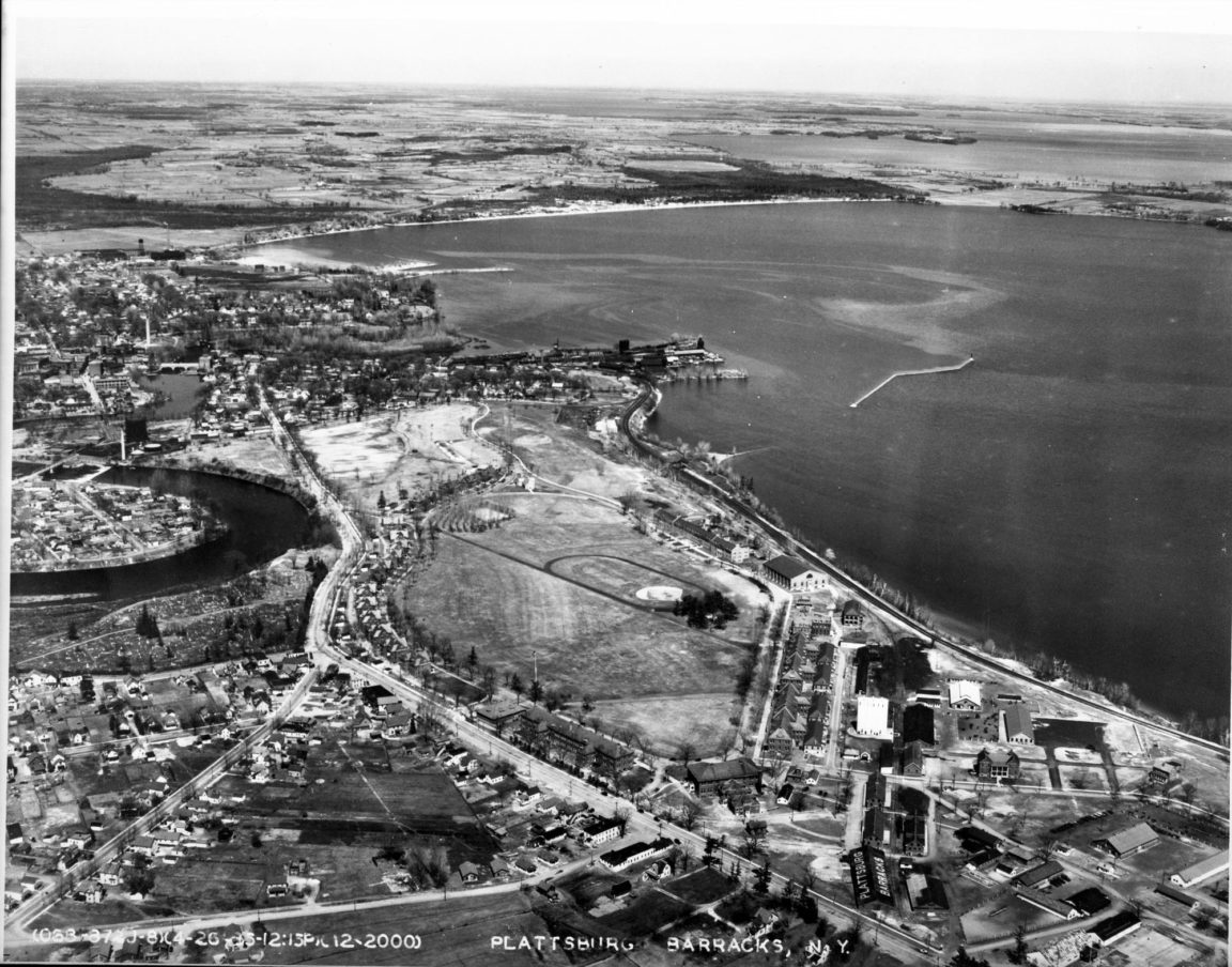 Aerial view of barracks in Plattsburgh