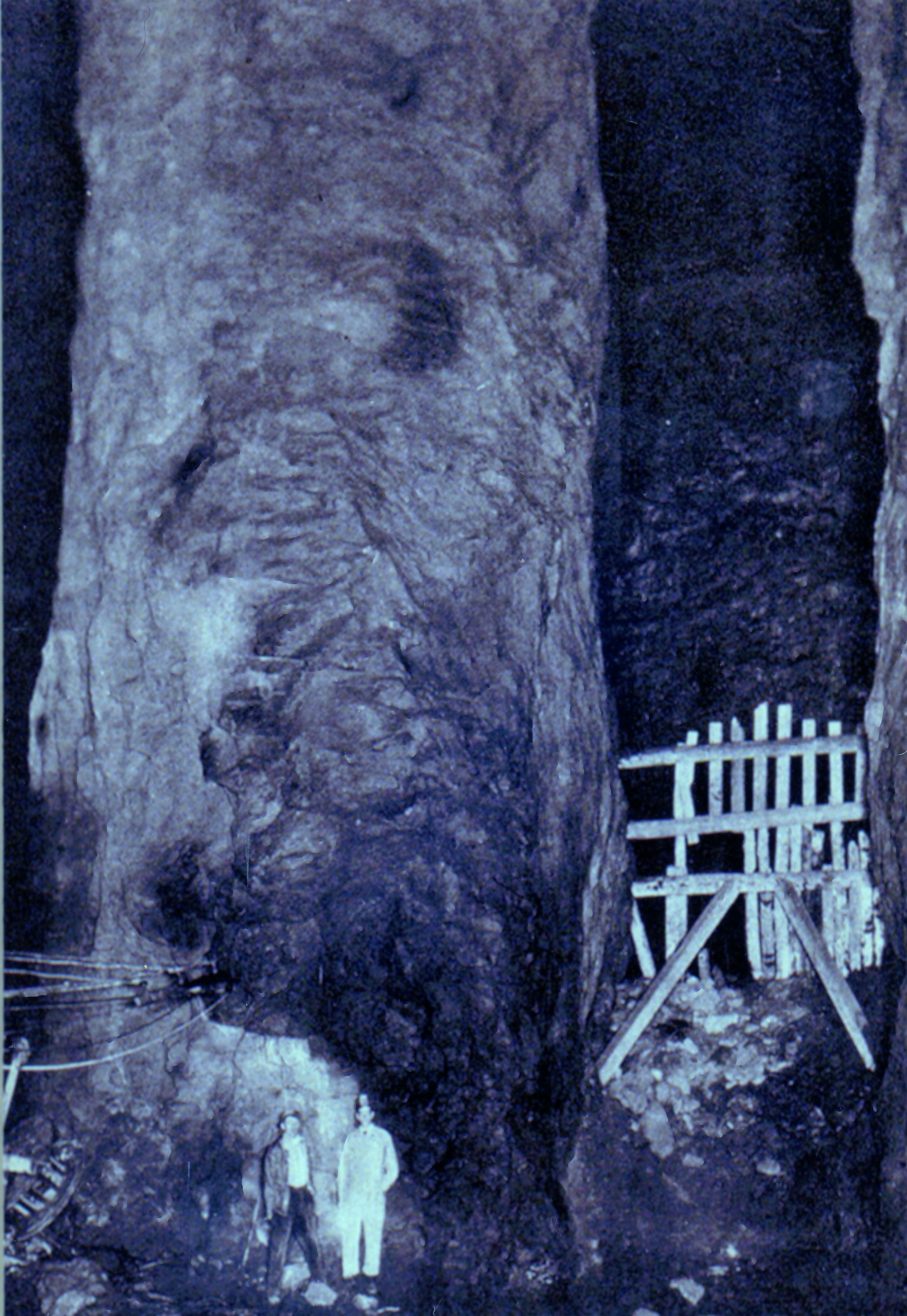 Large pillar underground in the mines in Lyon Mountain